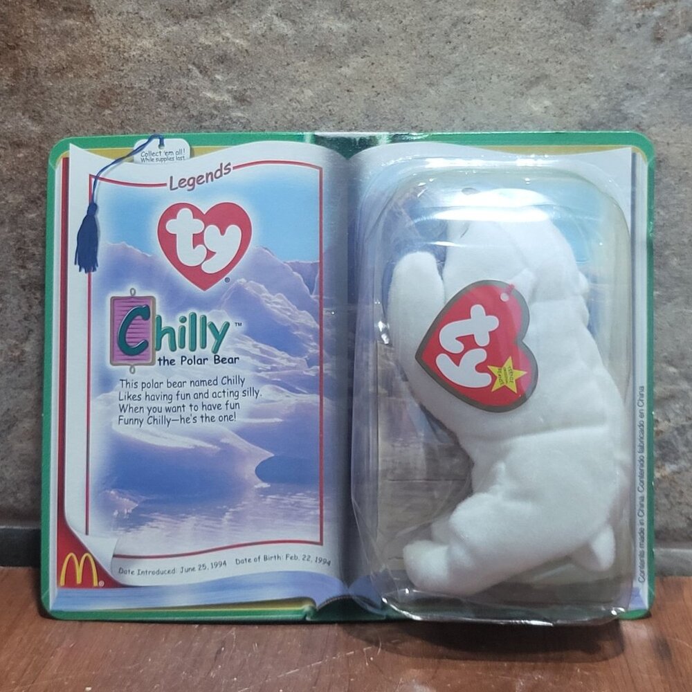 McDonalds TY Legends Chilly The Polar Bear Teenie Beanie Toy 1999